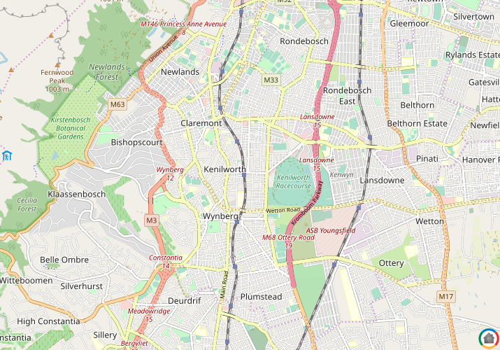 Map location of Kenilworth - CPT